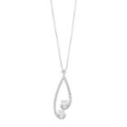 Forever Brilliant 14k White Gold 1 1/2 Carat T.w. Lab-created Moissanite Drop Pendant, Women's, Size: 18