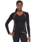 Women's Fila Sport&reg; Basic V-neck Long Sleeve Tee, Size: Large, Black