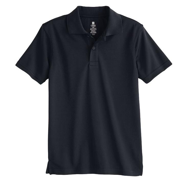 Boys 8-20 Husky Chaps School Uniform Performance Polo, Boy's, Size: 10 Husky, Blue (navy)