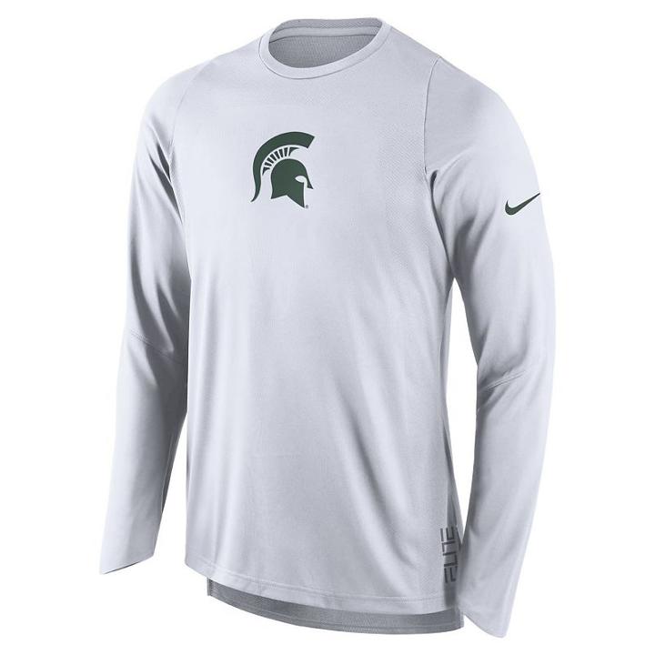 Men's Nike Michigan State Spartans Elite Shooter Long-sleeve Tee, Size: Xl, White