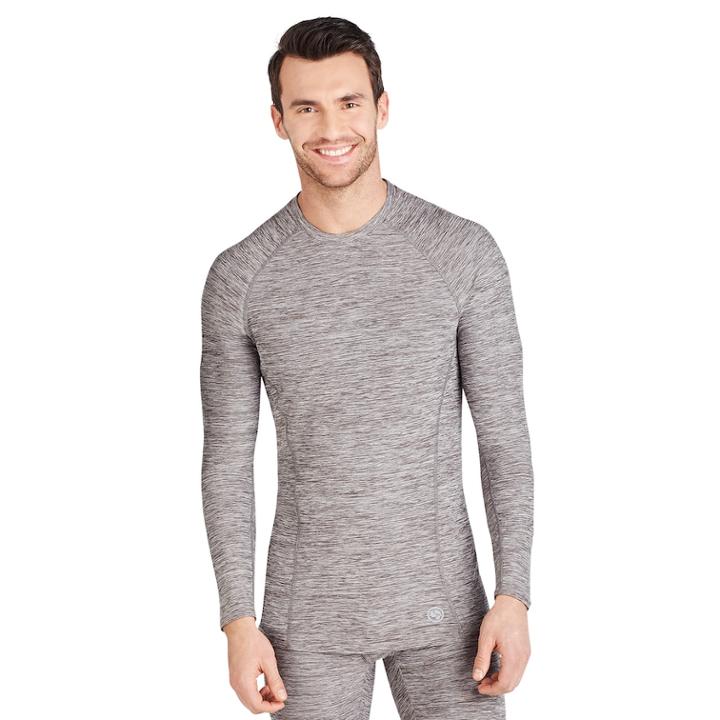 Men's Climatesmart Medium Weight Performance Base Layer Crewneck Top, Med Grey