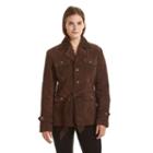 Women's Excelled Belted Suede Jacket, Size: Xl, Brown
