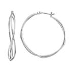Simply Vera Vera Wang Silver Tone Twist Hoop Earrings, Women's