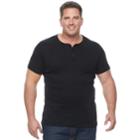 Big & Tall Apt. 9&reg; Slubbed Henley, Men's, Size: Xxl Tall, Black