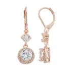 Napier Cubic Zirconia Halo Drop Earrings, Women's, Med Pink