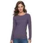 Women's Croft & Barrow&reg; Classic Crewneck Tee, Size: Xl, Drk Purple