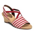 A2 By Aerosoles Boyzenberry Women's Nautical Wedge Sandals, Size: Medium (8), Red