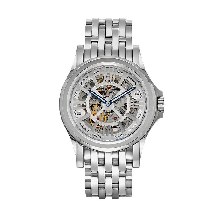 Bulova Men's Accu Swiss Automatic Skeleton Watch - 63a123, Grey