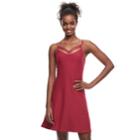 Junior's Mudd&reg; Floral Strappy Slip Dress, Teens, Size: Large, Med Red