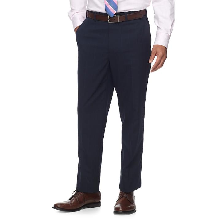 Men's Chaps Performance Series Classic-fit 4-way Stretch Suit Pants, Size: 40x30, Blue (navy)