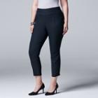 Plus Size Simply Vera Vera Wang Twill Crop Pants, Women's, Size: 22 W, Blue (navy)