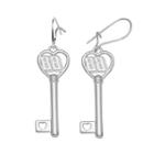 Insignia Collection Nascar Dale Earnhardt Jr. Sterling Silver 88 Heart Key Drop Earrings, Women's, Grey