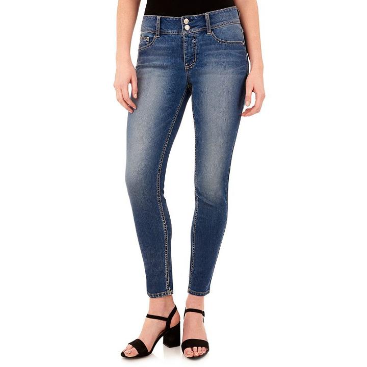 Women's Angels Curvy Fit Skinny Jeans, Size: 10, Blue (navy)