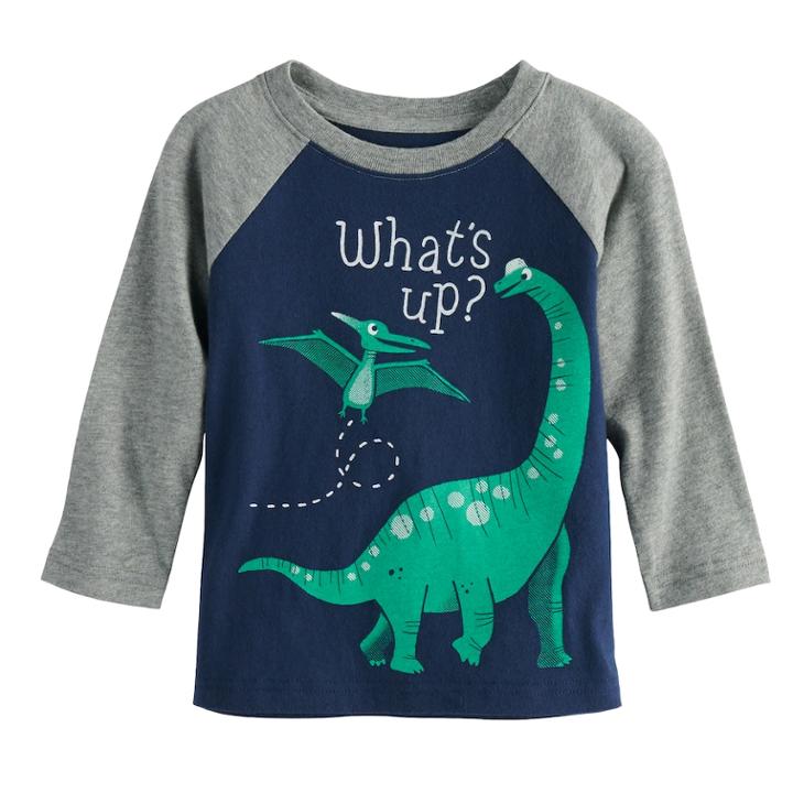 Baby Boy Jumping Beans&reg; What's Up Dinosaur Raglan Graphic Tee, Size: 18 Months, Dark Blue