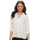 Juniors' Liberty Love Zipper-back Blouse, Teens, Size: Small, Natural