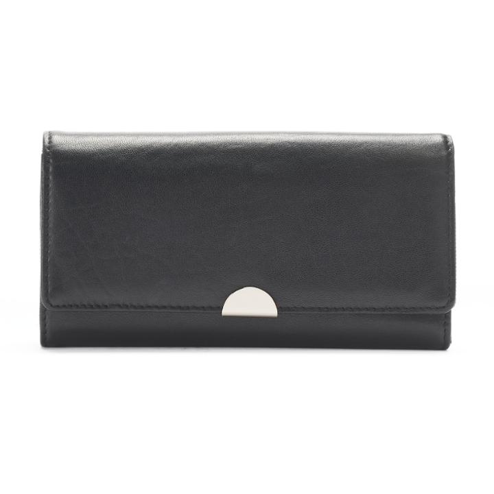 Apt. 9&reg; Lambskin Leather Rfid-blocking Full Clutch, Women's, Black