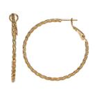 14k Gold-plated Textured Twist Hoop Earrings, Women's, Yellow