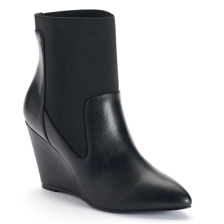 Style Charles By Charles David Elsa Women's Wedge Ankle Boots, Girl's, Size: Medium (7.5), Black