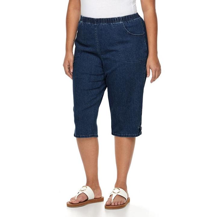 Plus Size Croft & Barrow&reg; Embellished Skimmer Capris, Women's, Size: 4xl, Dark Blue
