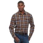 Men's Croft & Barrow&reg; Classic-fit Plaid Stretch Roll-tab Button-down Shirt, Size: Large, Green