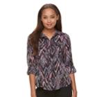 Petite Dana Buchman Patterned Button-down Shirt, Women's, Size: S Petite, Med Pink