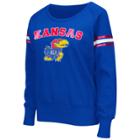 Women's Campus Heritage Kansas Jayhawks Wiggin' Fleece Sweatshirt, Size: Medium, Dark Blue