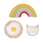 Lc Lauren Conrad Cat, Flower & Rainbow Pin Set, Women's, Multicolor