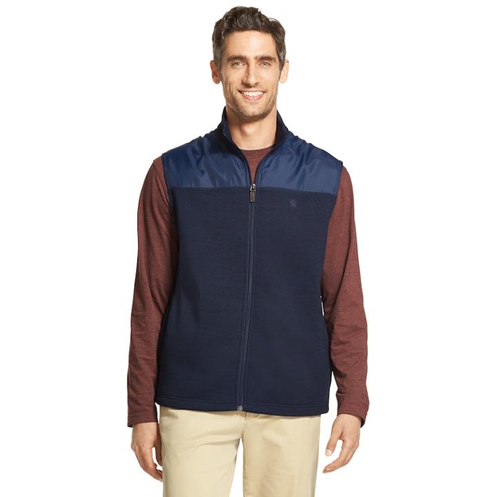 Men's Izod Spectator Fleece Vest, Size: Large, Dark Blue