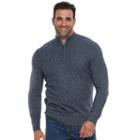 Big & Tall Croft & Barrow&reg; True Comfort Classic-fit Stretch Quarter-zip Sweater, Men's, Size: Xl Tall, Dark Blue