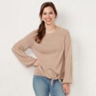 Women's Lc Lauren Conrad Knot-front Sweatshirt, Size: Medium, Med Brown