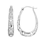 Silver Classics Sterling Silver Filigree Oval Hoop Earrings, Women's