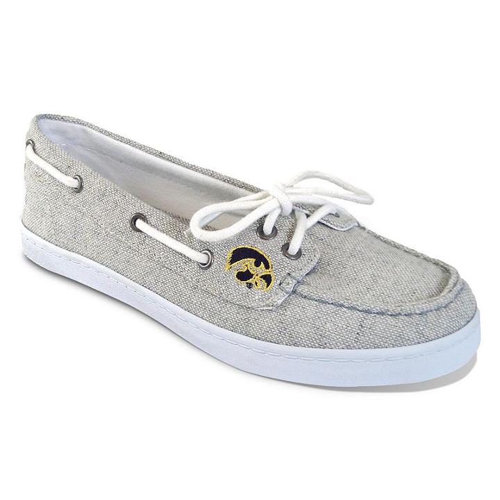 Women's Campus Cruzerz Iowa Hawkeyes Kauai Boat Shoes, Size: 6, Grey