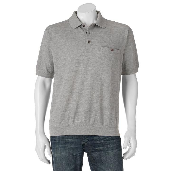 Men's Safe Harbor Classic-fit Banded-bottom Polo, Size: Small, Grey