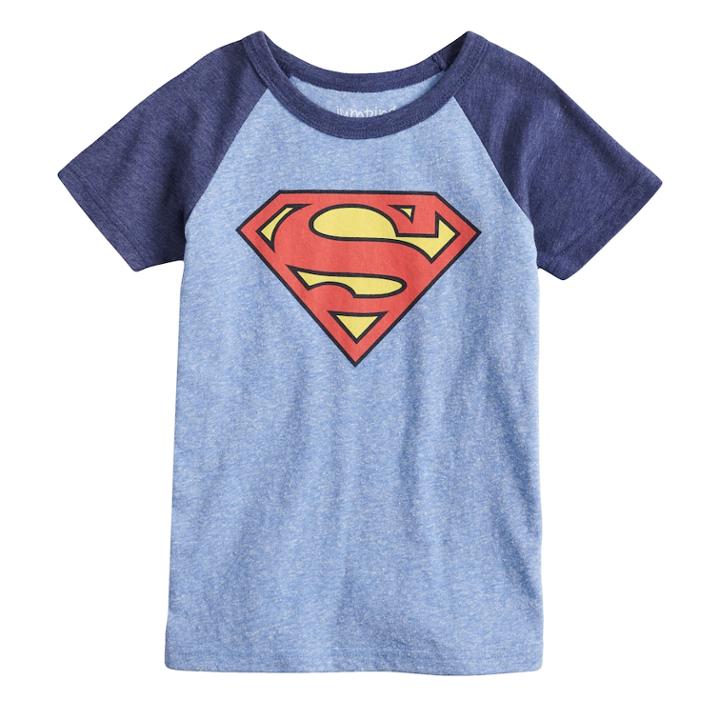 Boys 4-10 Jumping Beans&reg; Dc Comics Superman Logo Raglan Graphic Tee, Size: 7, Med Blue