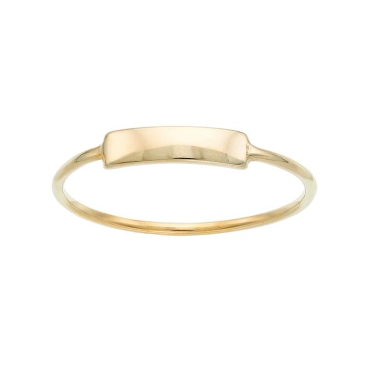 14k Gold Mini Id Ring, Women's, Size: 7, Yellow