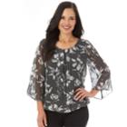 Women's Apt. 9&reg; Chiffon Bell Sleeve Top, Size: Large, Floral