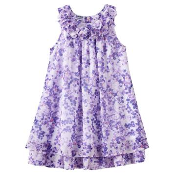 Girls 4-6x Blueberi Boulevard Chiffon Sundress, Girl's, Size: 5, Purple