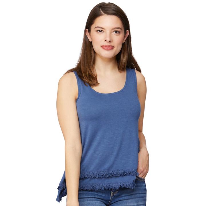 Juniors' Wallflower Fringe Tank, Teens, Size: Medium, Purple