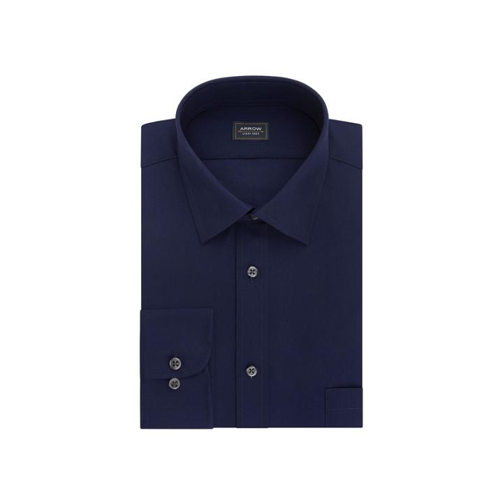 Big & Tall Arrow Regular-fit Poplin Wrinkle-free Dress Shirt, Men's, Size: 18-34/35, Orange Oth