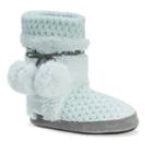 Muk Luks Women's Delanie Knit Boot Slippers, Size: Medium, Lt Green