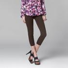 Simply Vera Vera Wang Low-rise Cotton Capri Leggings, Women's, Size: Large, Dark Brown