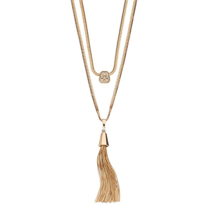 Jennifer Lopez Multi Strand Tassel Pendant Necklace, Women's, Gold