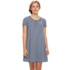 Women's Sonoma Goods For Life&trade; Henley T-shirt Dress, Size: Small, Dark Blue