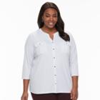 Plus Size Women's Croft & Barrow&reg; Button-up Top, Size: 3xl, White
