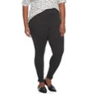 Plus Size Utopia By Hue Ankle Slit Leggings, Women's, Size: 2xl, Med Grey