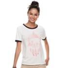 Juniors' The Print Shop Elephant Dream Catcher Ringer Tee, Teens, Size: Xl, Natural