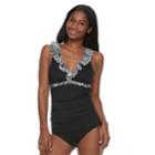 Women's Apt. 9&reg; Ruffled One-piece Swimsuit, Size: Small, Oxford