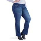 Juniors' Plus Size Amethyst Whiskered Dark Wash Bootcut Jeans, Girl's, Size: 14 W, Dark Blue