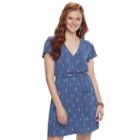 Juniors' Mudd&reg; Faux-wrap Dress, Teens, Size: Xs, Med Blue