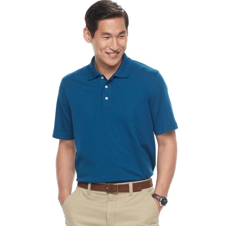 Men's Croft & Barrow&reg; Signature Interlock Polo, Size: Large, Dark Blue